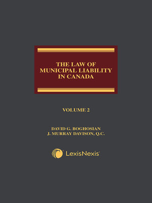 cover image of The Law of Municipal Liability in Canada